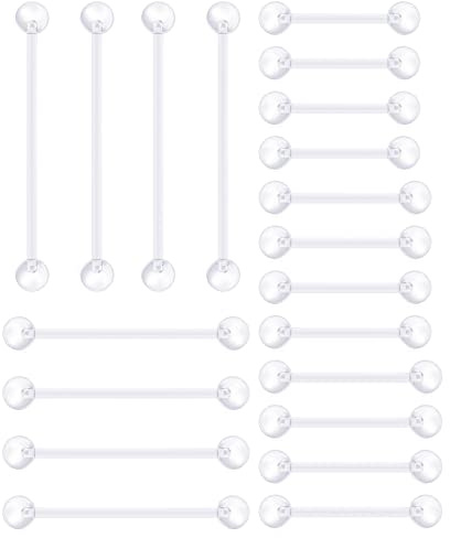 MODRSA Piercing Corps Transparent Kit Plastique Piercing Nez Anneau Piercing Nombril Lèvres Labret Sourcil Téton Langue Femme Tragus Transparent