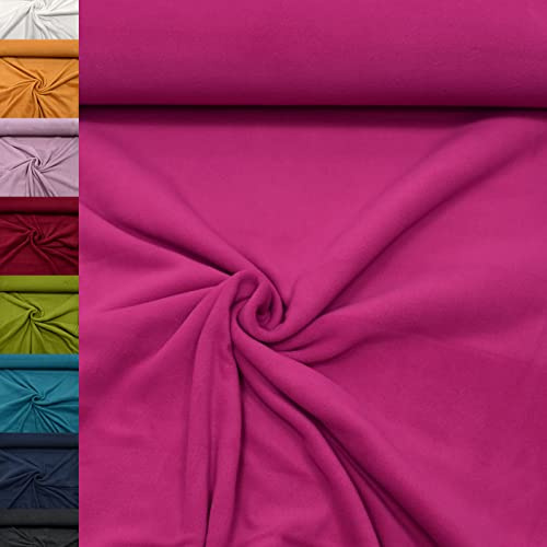 MAGAM-Stoffe Lisa Micro-Fleece Stoff uni Antipilling Meterware 50cm (05. Pink)