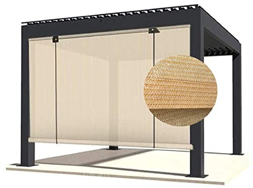 PHLEPS Shade Sail Awning Sail,Sun Shade Sail, Outdoor Roller Shade Blinds Garden Decoration Breathable HDPE Screen For Outdoor Patio, 45 Sizes (Color : Beige, Size : 9x2.25m