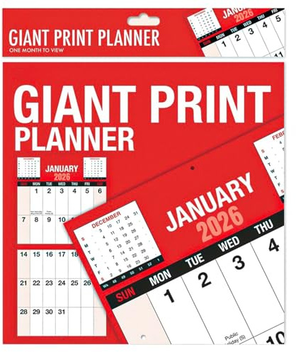 VR Angel 2026 Wall Calendar Giant Print Month to View Planner Spiral Bound Calendar for Home Business Office School - 60 gsm Paper