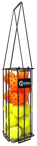 ShelfElites Tennis Ball Hopper, Portable Tennis Ball Holder with Handle for Court, Practice & Training (Medium)