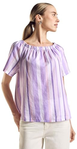 Street One Blusa de rayas Chambray para mujer, Bellflower Lilac, 40