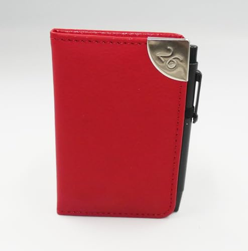 Sixstore 2026 Week to View A7 Mini Pocket Diary Soft Leather Feel 11 x 7cm Size Journal with Pen, Red