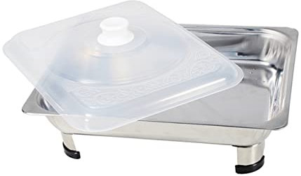 Ciieeo Stainless Steel Buffet Stove Square Food Holding Plate Four-Legged Versatile Buffet Tray for Party and Restaurant Use