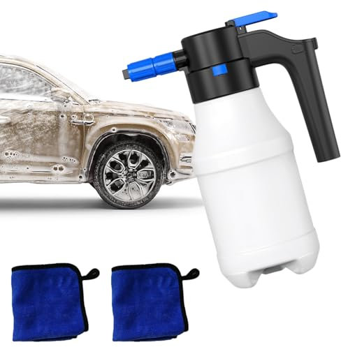 Shkalacar Pulvérisateur de Mousse électrique, Canon à Mousse électrique de 1,5 L, Chargement de Type C pour Le Lavage, Bouteille de pulvérisation de Mousse de Lavage Automatique multifonctionnelle