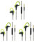 Juego de 3 auriculares deportivos con cable jack de 3,5 mm con gancho sobre la oreja para correr, gimnasio, color verde, 1,2 m