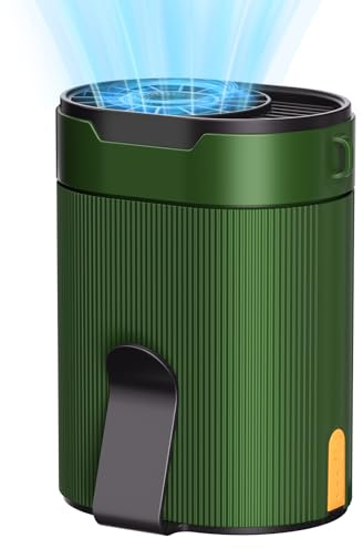 Cozome barbar fläktbatteri, t-tröjafläkt med klämma, uppladdningsbar midjefläkt på bältet, turbobältfläkt med hängrep, 4 vindstyrkor, USB C, 6600 RPM