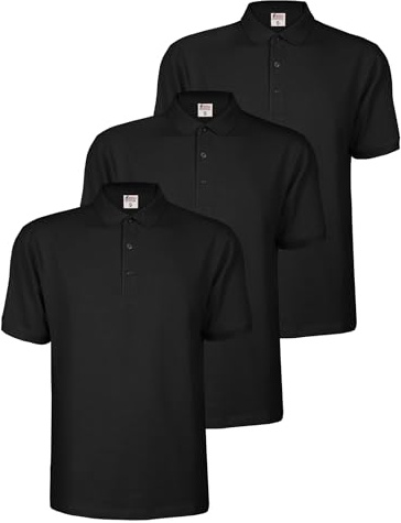 ALPIDEX Pikétröja Herr Polo Kortärmad 3-Pack Bomull Piké Enfärgad S-5XL | 200 g/m², Regular Fit, OEKO-TEX, Piké, Andningsbar, Krage, Knappar, Sport, Arbete, Fritid, Vardag, Maskintvätt, 100% Bomull
