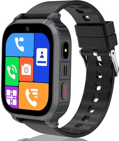 Moikmlih GPS Smartwatch Kinder mit 1,83“ HD-Bildschirm 4G Video- und Telefonanrufen, SOS, mit Echtzeitortung und Schulmodus, Ausgezeichnetes Geschenk für Jungen und Mädchen von 5 bis 14 Jahren