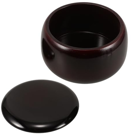 SKISUNO Barattolo in Bamboo Nanmu Rosso per Giochi Go Contenitore Multifunzionale per Pezzi da Gioco Scatola Portaoggetti in Legno con Design Elegante Adatto Studenti e Appassionati di Go
