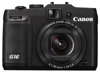 Canon PowerShot G16 Camera - Black (12.1MP, 28mm Lens, 5x Zoom Lens. 10x ZoomPlus) 3 inch LCD
