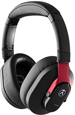 Austrian Audio Hi-X25BT Auriculares Bluetooth, Auriculares inalámbricos Profesionales (circumaurales, Almohadillas de Espuma con Memoria, Control táctil), Negro/Rojo