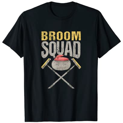 Curling Player Team Winter Ice Funny Curler Fan Broom Squad T-Shirt