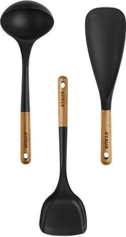 Staub Silicone with Wood Handle 3-pc Cooking Utensil Set