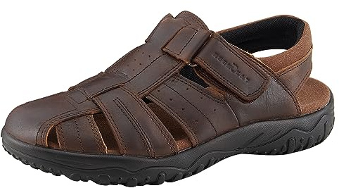 MGGMOKAY Sandales Homme Sandales de Randonnée Sandales en Cuir pour Hommes Hommes Sandales d'été Bout fermé