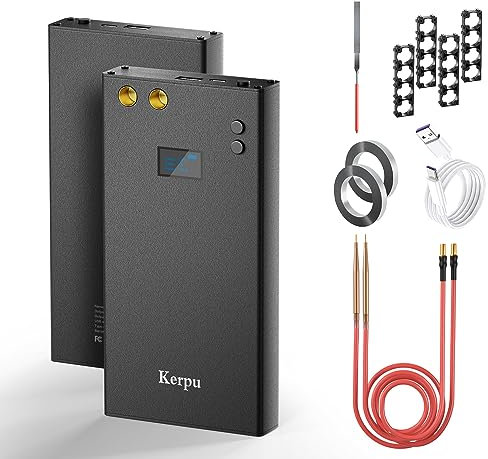 Spot Welder,Kerpu 11000mAh Battery Spot Welder with LCD Screen,70Gear Adjustable with 10m Nickel Strip,4 Battery Holder