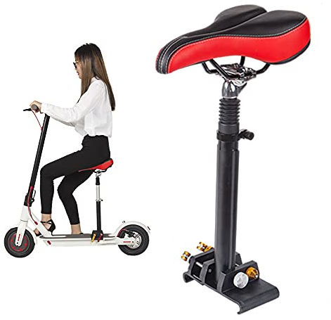 Begoniape Sillín de scooter eléctrico rojo negro, negro altura ajustable 40-60 cm asiento de scooter, asiento de scooter de deriva accesorios para motor eléctrico triciclo, scooter eléctrico Xiaomi