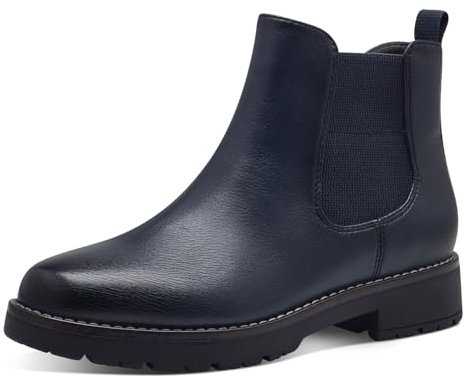 Jana Damen Stiefeletten ohne Absatz mit Reißverschluss Vegan, Blau (Dunkelblau), 39 EU