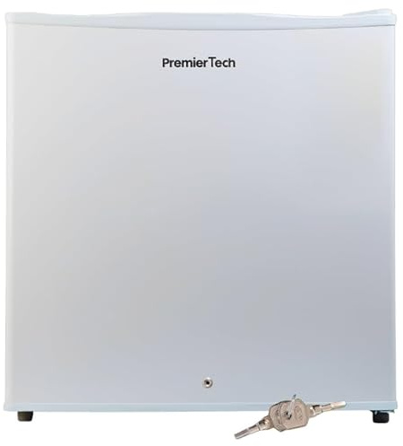 PremierTech PT-FR32K Mini Freezer Compatto Bianco 31 Litri con Serratura Congelatore Verticale 4 Stelle -24°C Classe Energetica E Installazione Libera Porta Reversibile per Casa Ufficio Camera Hotel