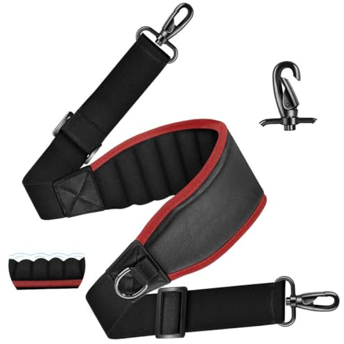 ZINZ Correa de Hombro de 68 Correa de Bolso Universal con Hebillas Dobles y Ganchos Giratorios de Metal para Bolso de PC, Bolso de Mensajero, Maletín y más, Negro y rojo