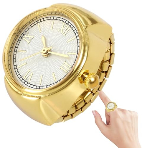 Monozoz Reloj de Anillo, Reloj de Dedo | Reloj de Anillo de Moda | Relojes creativos portátiles con Estilo para Mujeres, pequeño Accesorio de Moda para Hombres y Mujeres Navidad