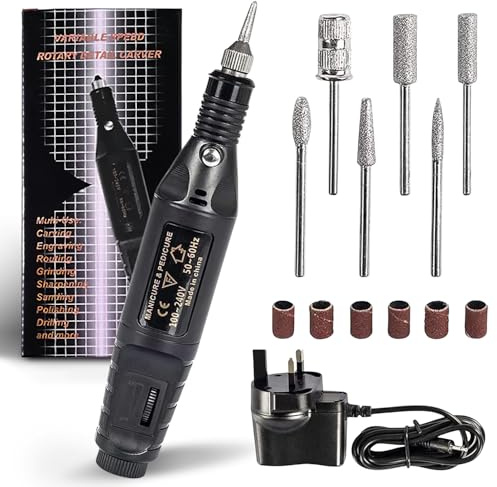 Electric Nail Files 20000RPM for Thick Toe Nails, Professional Compact Nail Drill Machine Set for Gel Nails with 6 Drill Bits, Nail Clippers Manicure and Pedicure Set