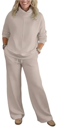 Tuta Donna Maglia Completi Estivi Donna Tuta da Sci Sportivi Completo Casa Rosa Taier Elegante Tute Abiti Cerimonia Beige M