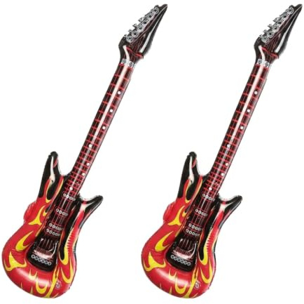 2 guitarras de aire inflables para inflar, guitarra hinchable, guitarra de aire, guitarra inflable para fiestas temáticas, carnaval