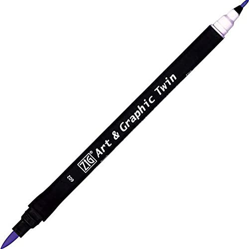Kuretake ZIG Art and Graphic Twin Tip Brush Marker Pen 602 Pastel Violet