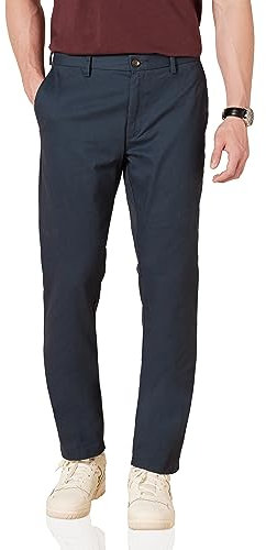 Amazon Essentials Pantalon chino à devant plat pour homme, coupe ajustée, infroissable, bleu marine, 81,3 x 81,3 cm (l x L)