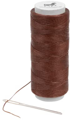 Animalon Einflechtgarn braun | Extra Robustes und strapazierfähiges Einnähgarn zum Einnähen der Mähne | Gewachstes Einflechtgarn für idealen Halt der Zöpfe mit gratis Einflechtnadel