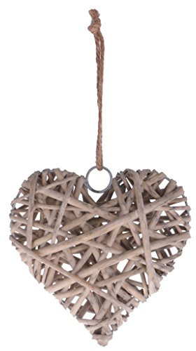 Tubayia Corona de mimbre rústica para colgar en la pared, decoración para bodas, cumpleaños, Navidad (corazón)