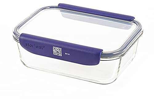 mastrad - Boîte de Conservation Alimentaire Connectée Stor'Eat - Verre Borosilicate Résistant - Sans BPA - 1520 ml