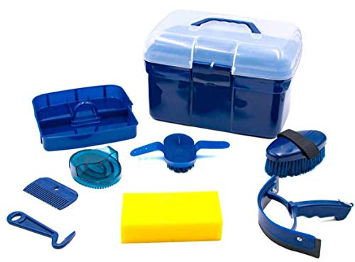 AMKA Pferde Putzbox MONDA Putzkasten Putzkoffer gefüllt 7 teilig Hobby Horsing