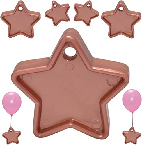 Gudfader stjärnformad ballong vikt plastballonger vikter återanvändbara helium färgglada ballongvikter för fester födelsedag firande dekoration (roséguld, 12 stycken)