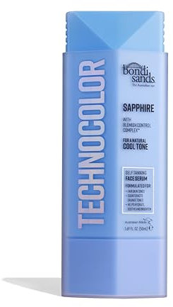 Bondi Sands Technocolor Sapphire Self-Tanning Face Serum, Easy Application, Streak Free Fake Tan – Enriched with Vitamin C & Chamomile 50ml/1.69 Fl Oz