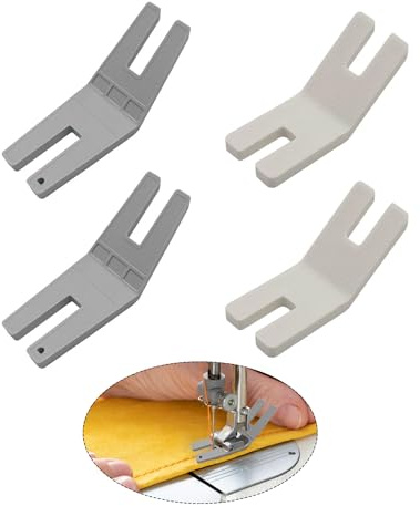 4 stycken sömnadsfötter, symaskins-fotpress, symaskinshjälpmedel, sömbroderitillbehör (2 stycken stora häftklamrplattor, 2 små häftknappsplatta)