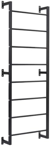 Sport-Thieme Sprossenwand Metall| Einzelfeld, 8 Sprossen, 150 kg max. Belastbarkeit | Schwarz | Stahl | 223x78,3x24 cm