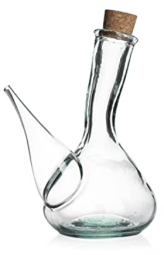 Jarre à vin artisanale en verre. Verseur de vin en verre 1000 ml. Porron cristal eau aérateur. Carafe à vin. Distributeur de vin, d'huile et de bière. Fabriqué à la main. (250 ML)