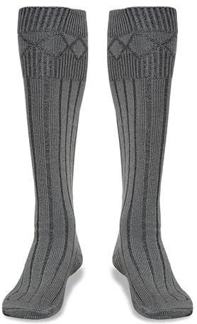 BELGLY Calzini da kilt da uomo Abbigliamento tradizionale scozzese delle Highland Calze da kilt in lana Scaldamuscoli casual per matrimoni e sport, M
