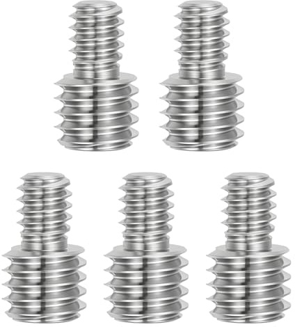 PATIKIL 1/4-20 A 3/8-16UNC Perno Filettato Doppia Estremità, 5 Pezzi Barra Bulloni 303 Acciaio Inox Adattatore Riduttore Filettatura Per Hardware Mobili Fotocamera, Lunghezza 16mm