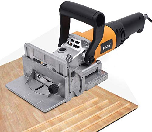 Flachdübelfräse Nutenfräse Lamellofräse 760 W 11600 U/min, 0-90°Winkelschlitzung, Tiefen 0-18 mm, Höhe 0-22 mm, Professional Universalfräse für Abricht Holzverarbeitung