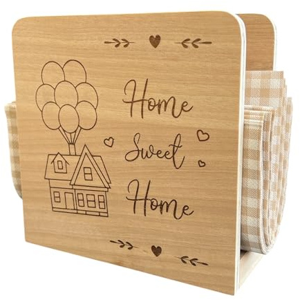 Portatovaglioli da tavola in legno, idea regalo cucina, portatovaglioli moderno, idea regalo nuova casa, portatovaglioli di design, artigianale (Home Sweet Home)