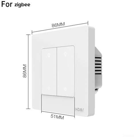 Smart For Zigbee Dimmer Switch with APP Control, Multi Gang 1 3, Voice Assistant Compatibility, Timing Function and Power Outage Memory for Efficient Light Dimming (white 2 Gang)