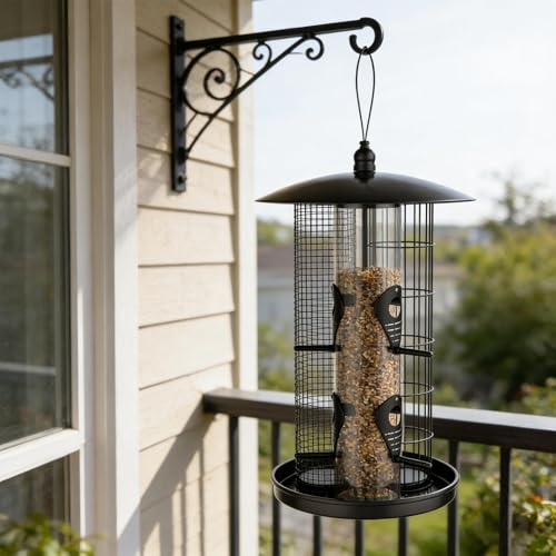 Rukjmqi Comederos para pájaros de Exteriores - Alimentador de Tubo Triple Resistente a la Intemperie,Comederos para Exterior Resistentes a Ardillas | para Atraer Carboneros y Colibríes, Alimento,