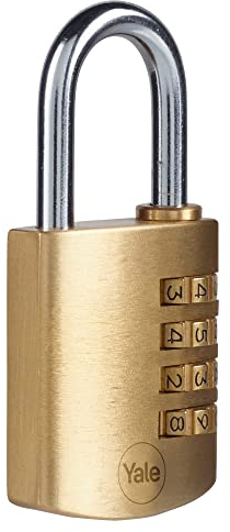 Yale cadenas à combinaison en laiton corps 40×50 mm anse Ø6 mm sans clé sécurité standard intérieur casiers casiers armoires boîtes à outils code réinitialisable