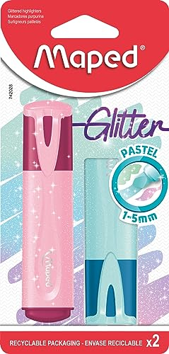 Maped - Textmarker, Leuchtmarker FLUO PEPS PASTELL GLITTER - x2 Marker