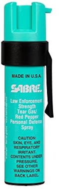 SABRE Compact 3‑in‑1 Pepper Spray, Tear Gas, & UV Dye with Attachment Clip
