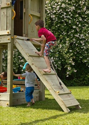 Gartenwelt Riegelsberger Rampe d'escalade avec corde pour hauteur de plateforme 120 cm en mélèze Module de montage pour tours de jeu et maisons à pilotis