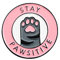 Stay Pawsitive Broche en émail Motif patte de chat Rose Cowboy Broches en métal pour femme Pin's Metalicos Brosche Accessoires, Acier allié